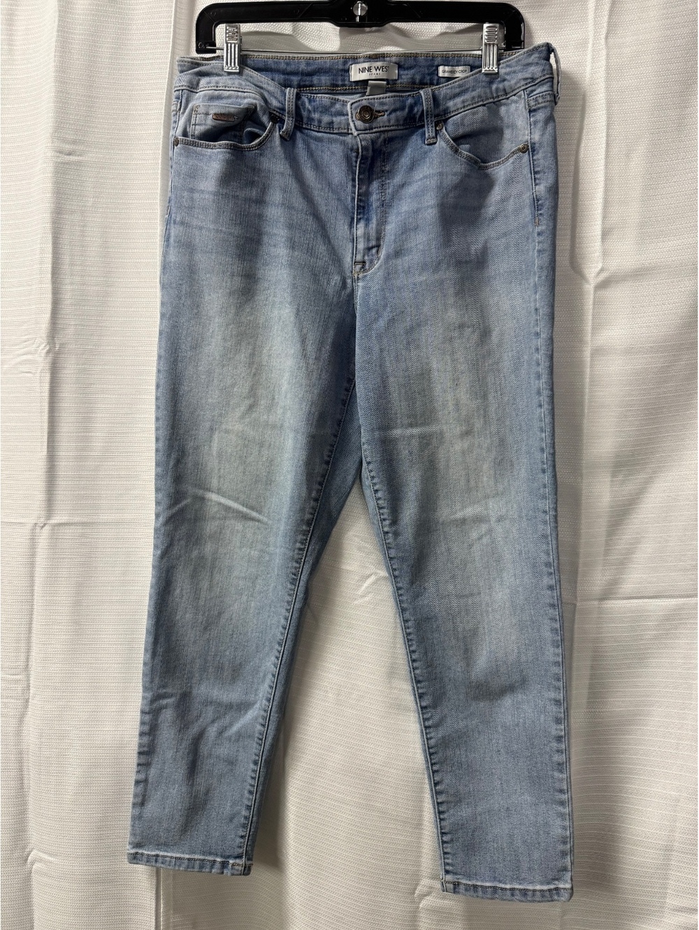 Nine West Gramercy Crop Light Wash Denim Jeans Size 12